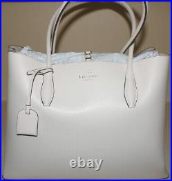 New Kate Spade New York All Day Leather Center Top Zip Tote Bag White