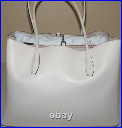 New Kate Spade New York All Day Leather Center Top Zip Tote Bag White
