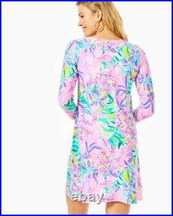 New Lilly Pulitzer OPHELIA SWING DRESS It Was All A Dream Pink Lilac Blue L XL