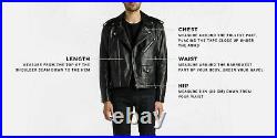 New Men Motorcycle Lambskin Leather Jacket Coat Size XS S M L XL