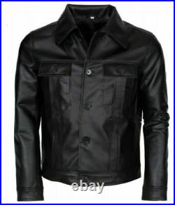 New Men Motorcycle Lambskin Leather Jacket Coat Size XS S M L XL 2XL 3XL