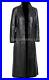 New Men's Casual Long Classic Overcoat Winter Classic Black Leather Trench Coat
