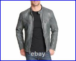 New Men's Genuine Lambskin Leather Jacket Slim fit Biker Motorcycle jacket #013