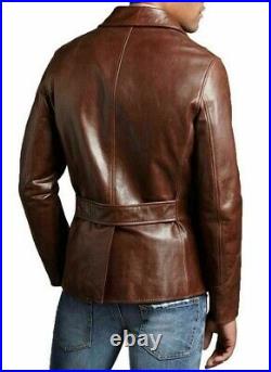 New Men's Genuine Lambskin Real Leather Blazer BUTTON Coat Jacket Classic- MB44