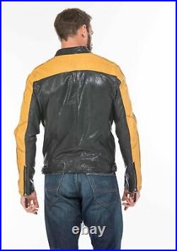 New Men's Leather Jacket 100% Real Lambskin Stylish Biker Racer jacket ZL007