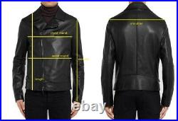 New Men's Leather Jacket 100% Real Lambskin Stylish Biker Racer jacket ZL007