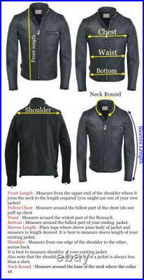 New Men's Leather jacket Black Slim fit Motorcycle Real lambskin jacket #802