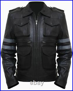 New Men's Real Soft Lambskin Leather Jacket Biker Motorcycle Black Racer Outfit