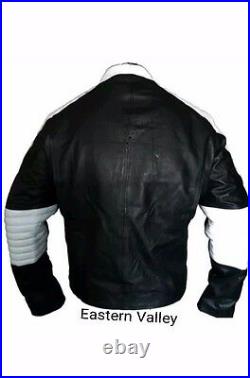 New Mens SUPERMAN Motorcycle Racing Biker 100% Cowhide Leather Jacket ALL SIZES