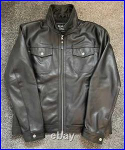 New Real Cowhide Leather Black And Brown Leather Jacket