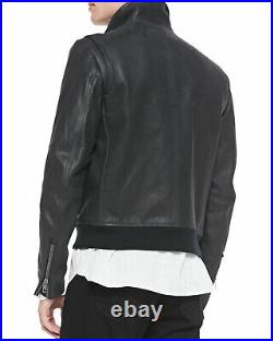 New Stylish Bomber Men's Leather Jacket Genuine Lambskin Slim Fit jacket ZL170