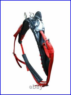 Nylon Driving Harness Set Two Tone Red/ Black For Single Horse In All Sizes