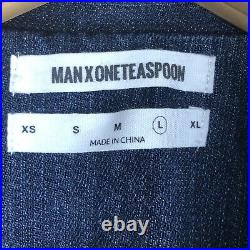 ONE TEASPOON Raw Grey All Star Distressed 100% Cotton Denim Jacket L NWT $249