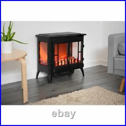 Panoramic Log Effect Electric Fireplace Stove Fire Flame Thermal Heater 2KW Wood