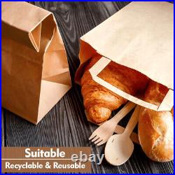 Paper Bags with Handles Brown Kraft Flat Handle Carrier Bag for Cloth All Size