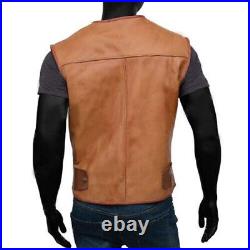Paul Hogan Crocodile Dundee Leather Vest With Free Shipping
