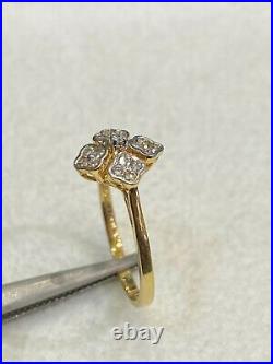 Pave 0.36 TCW Round Brilliant Cut Natural Diamonds Anniversary Ring In 18K Gold