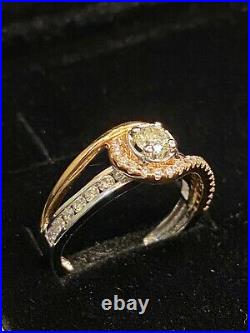 Pave 0.78 Cts Round Brilliant Cut Diamonds Engagement Ring In 585 Solid 14K Gold