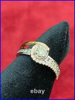 Pave 0.78 TCW Round Brilliant Cut Diamonds Solitaire Ring In 585 Solid 14K Gold