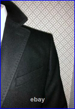 Peaky Blinders Overcoat Mens Black Coat Cromby Style Wool All Sizes In Stock