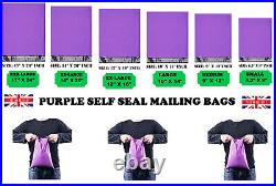 Purple Mailing Bags Strong Poly Mailer Self Seal Small to xxx-Large