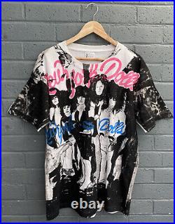 Rags 72 New York Dolls All over Print Short Sleeve Tshirt Size Large L