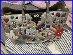Rare Authentic Anya Hindmarch Ebury Maxi 11all Over Wink Stickers Bag/tote