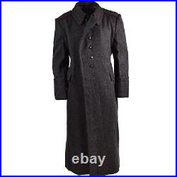 Real Bulgarian Trench Coat Military Army Overcoat Winter Black Wool Coat