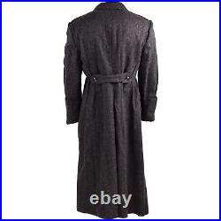 Real Bulgarian Trench Coat Military Army Overcoat Winter Black Wool Coat