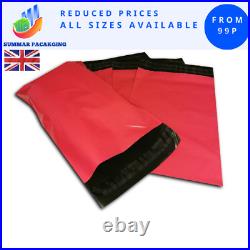 Red Mailing Bags All Sizes Poly Postage Large Strong Self Seal Plastic Postal