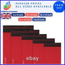 Red Mailing Bags All Sizes Poly Postage Large Strong Self Seal Plastic Postal