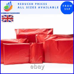 Red Mailing Bags All Sizes Poly Postage Large Strong Self Seal Plastic Postal