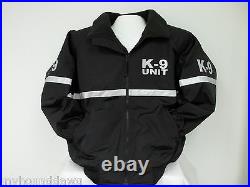 Reflective K-9 Jacket with Reflective Striping, All Weather Jacket, Black & Navy