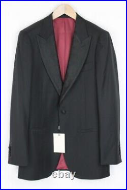 SUITSUPPLY New Verona UK40L Men Jacket Formal Woolen Long Black Tuxedo