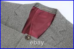 SUITSUPPLY UK38L Men Blazer Wool Cashmere Blend Houndstooth Checkered Classic