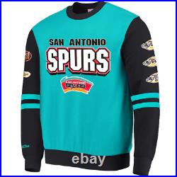 San Antonio Spurs Mitchell & Ness NBA All Over 2.0 Crew Jumper Teal