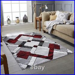 Small Extra Large Grey Black Rugs Geometric Pattern New Bedroom Living Room Rug