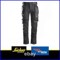 Snickers 6241 Grey/Black All Roundwork Slim Fit Stretch Trousers Holster Pocket
