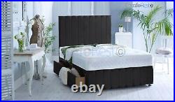 Stripe Plus Extra Chesterfiled Bed + Luxry Large 54 Headboard Made In Uk