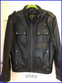 Superior Leather Garments Mens Black Leather Jacket Size L