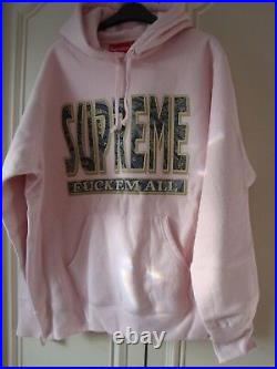 Supreme Pink Paisley F Em All Hoodie, New, Sold Out Ltd Edition Imported