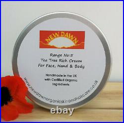 TEA TREE RICH CREAM-New Dawn Organic Dry Skin Moisturiser for Face Body & Hands