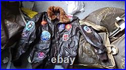 TOP GUN Men's Jet Fighter Bomber Navy Air Force Pilot Leather Jacket