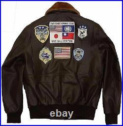 Tom Cruise Top Gun Pete Maverick Fur Bomber Flying Flight Leather Jacket For Men