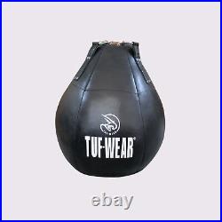 Tuf Wear All Black Leather Boxing Filled Wrecking Ball (Large Maize Bag) Black
