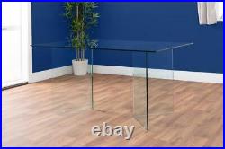 Turin Large Modern Clear All Glass Dining Table