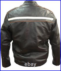 UNICORN Mens Casual Leather Jacket With Stripes'All sizes' U1