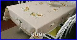 Ukrainian linen tablecloth with embroidery 130×180 cm souvenir, Ukrainian handma