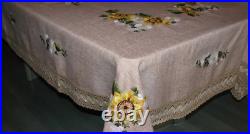 Ukrainian linen tablecloth with embroidery 130×180 cm souvenir, Ukrainian handma