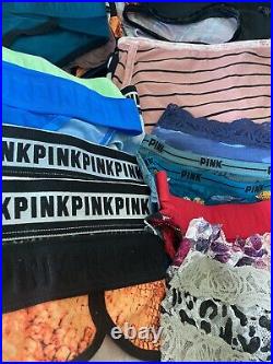 VS PINK Panty Lot 25 Piece Size LARGE Wholesale Resale All PINK Panties NWT